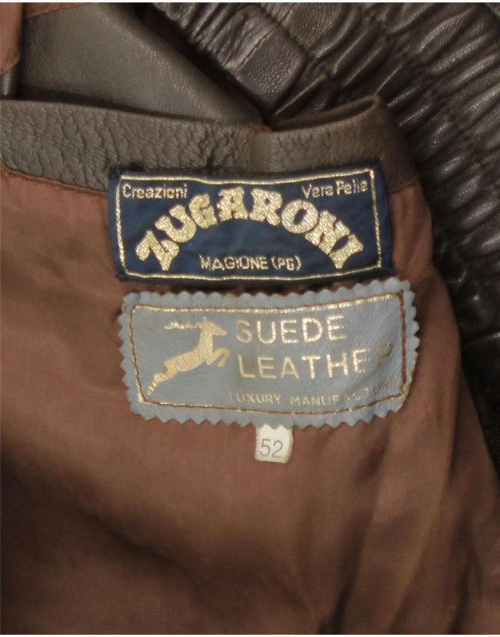 Veste en cuir homme vintage IT 52 XL Cuir marron