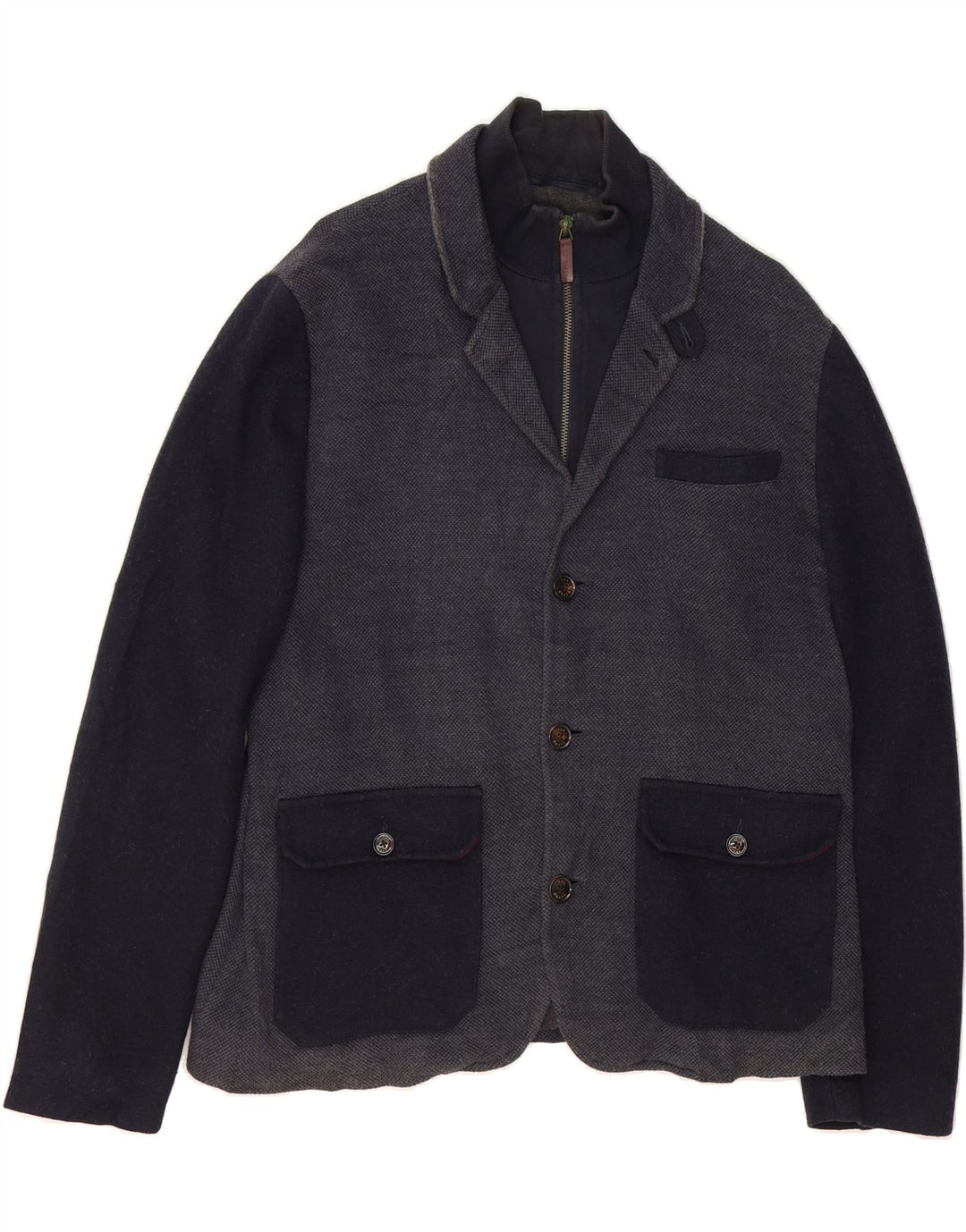 TED BAKER Mens 3 Button Blazer Jacket Size 5 XL Navy Blue Colourblock Vintage Ted Baker and Second-Hand Ted Baker from Messina Hembry 