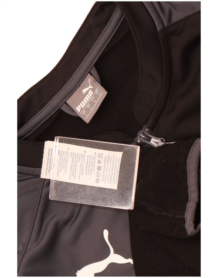 Puma Veste de survêtement pour homme Large Noir Colorblock Polyester