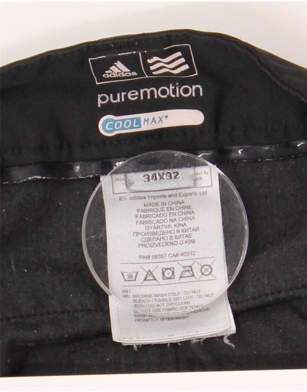 Adidas Pantalon chino droit Coolmax pour homme W34 L32 Noir Polyester