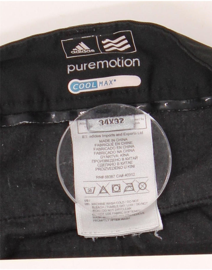 Adidas Pantalon chino droit Coolmax pour homme W34 L32 Noir Polyester