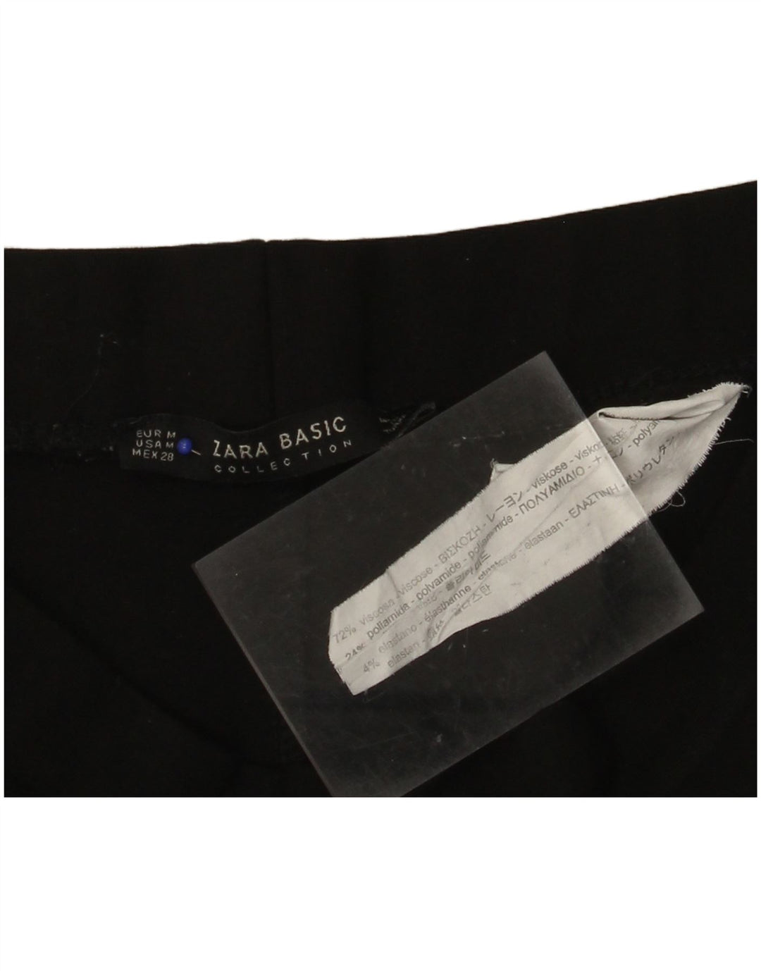 ZARA Pantalon de survêtement pour femme UK 12 Medium Noir Rayé Viscose