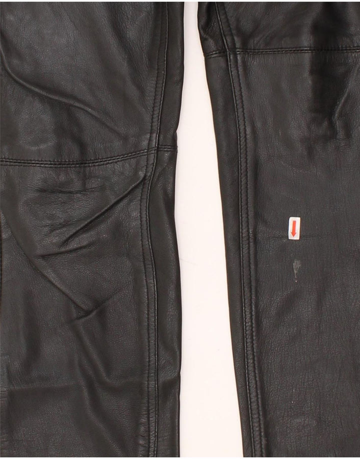IMPULS Womens Leather Trousers Small W28 L30 Black Leather Vintage Impuls and Second-Hand Impuls from Messina Hembry 