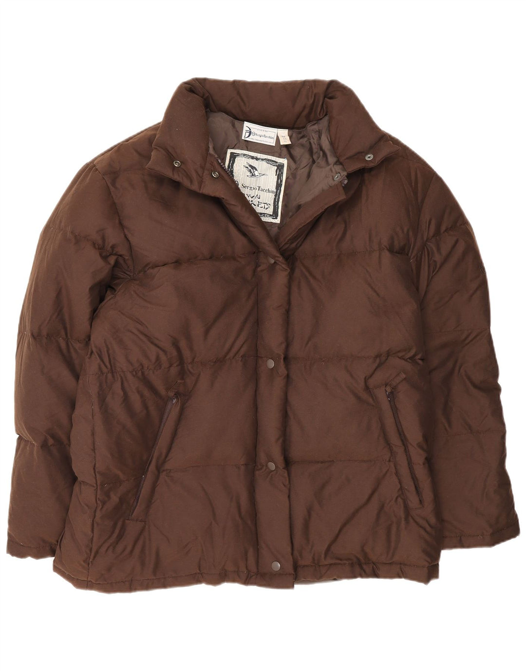 Sergio Tacchini Veste matelassée coupe ample pour femme UK 14 Marron moyen Polyamide