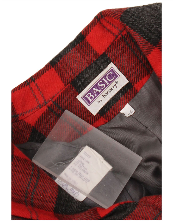 Bagarry Veste Blazer 3 Boutons Femme IT 44 Laine à Carreaux Rouge Moyen