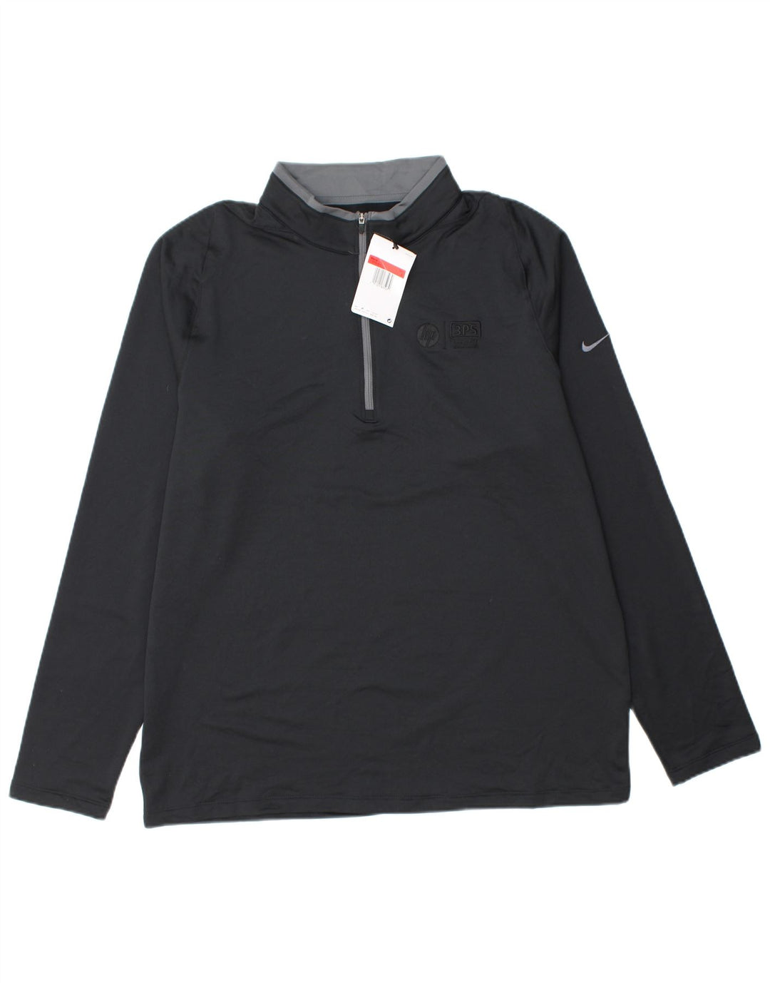 NIKE Haut de survêtement à col zippé pour homme Large Noir Polyester