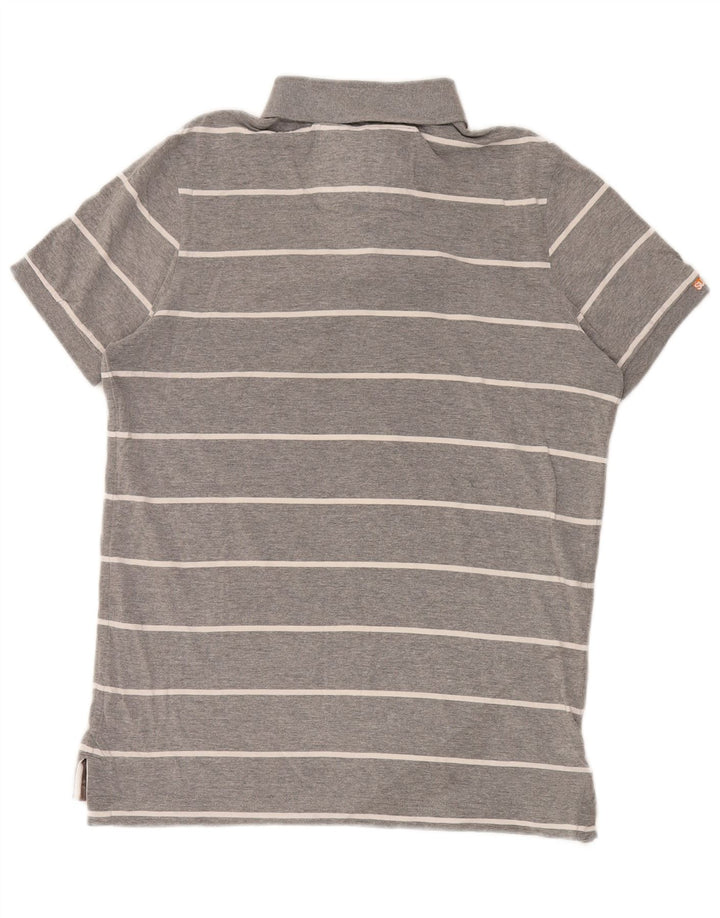 Superdry Polo Graphic Rugby Homme Large Gris Rayé Polyester