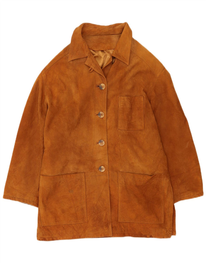 Veste en daim femme vintage IT 42 Cuir marron moyen