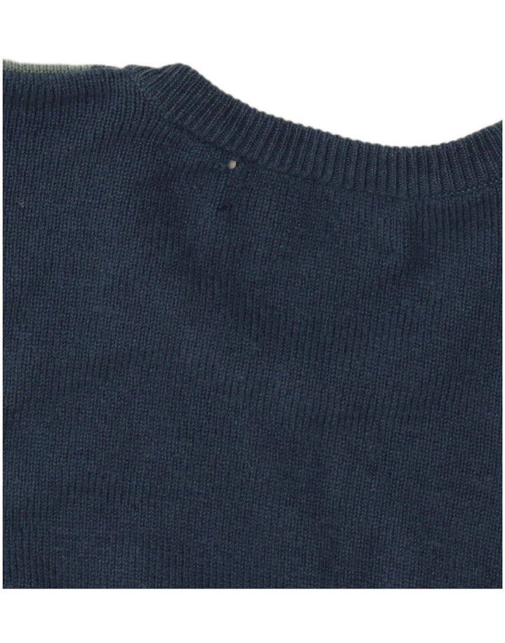 Lyle & Scott Pull à col rond pour homme, grand, bleu marine, argyle/diamant