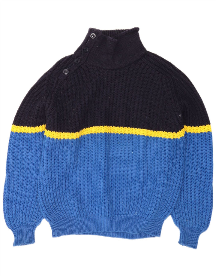 Ocean Star Pull à col boutonné pour homme IT 52 Large Bleu Colorblock