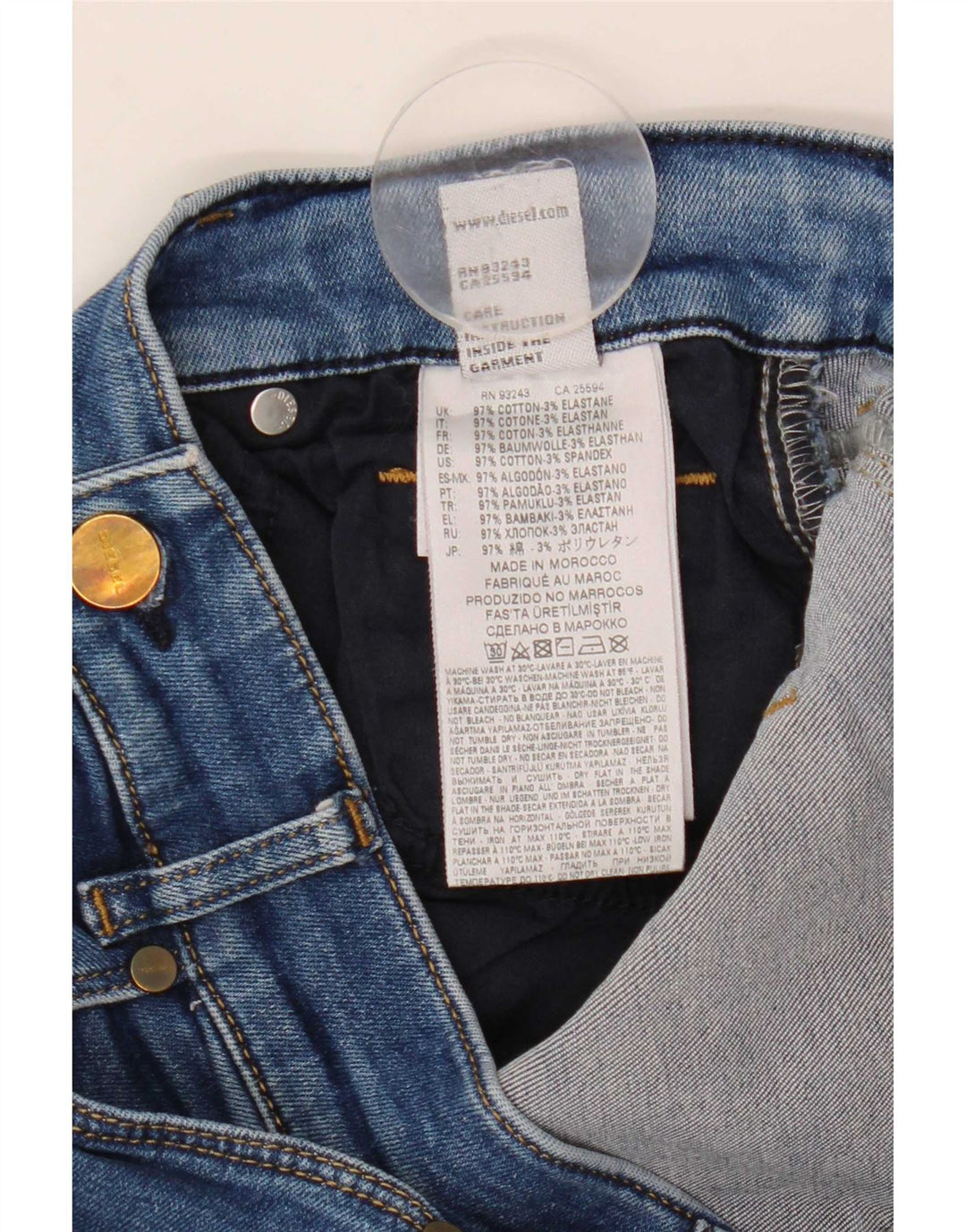 Diesel Femme Sandy Regular Slim Jean Droit W28 L29 Bleu Coton