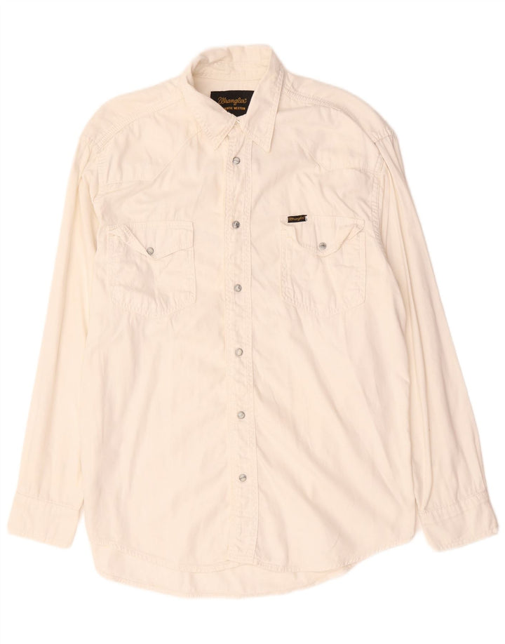 Wrangler Chemise en jean western pour homme en coton blanc moyen