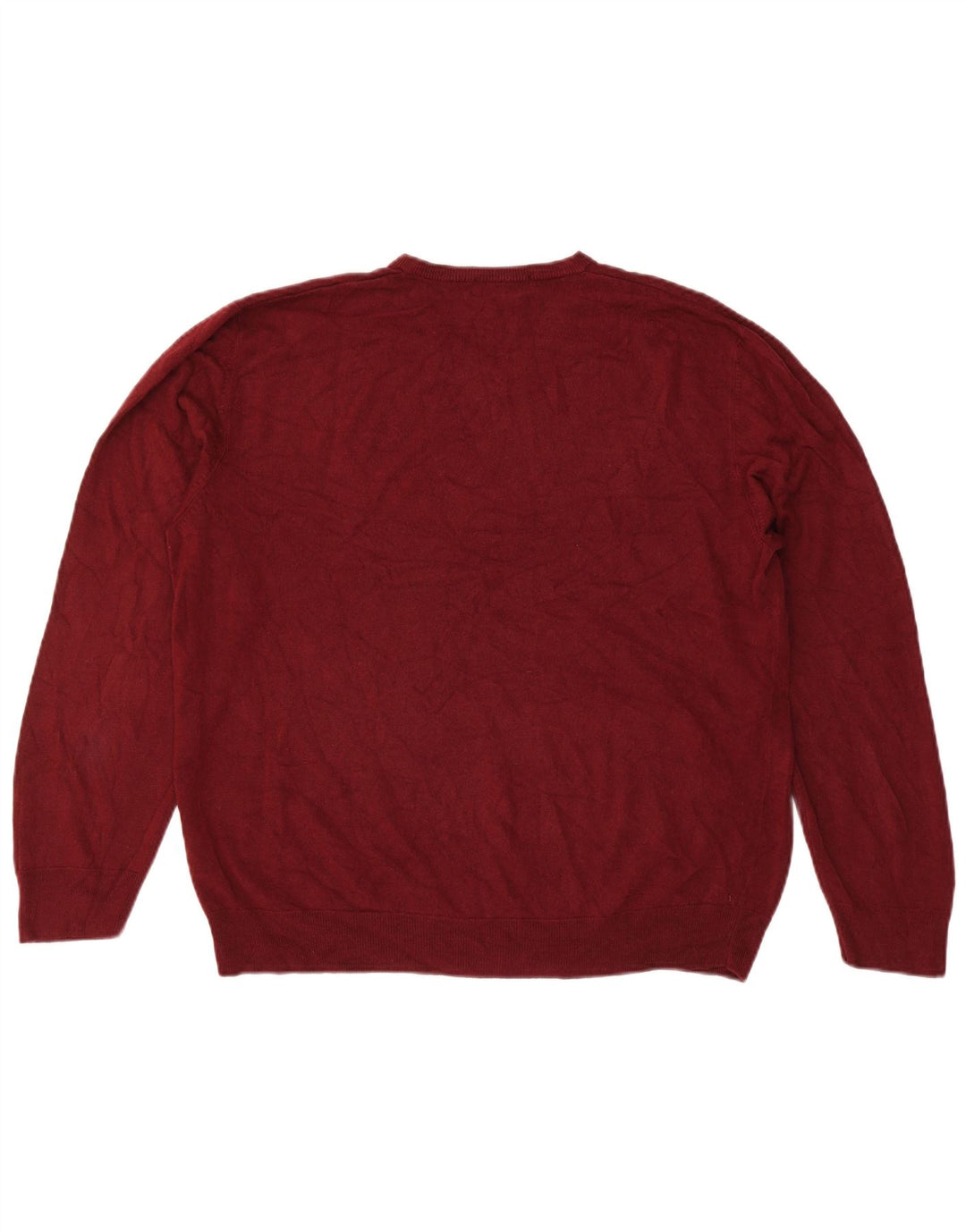 Marks & Spencer Pull à col en V Blue Harbour pour homme 2XL Bordeaux