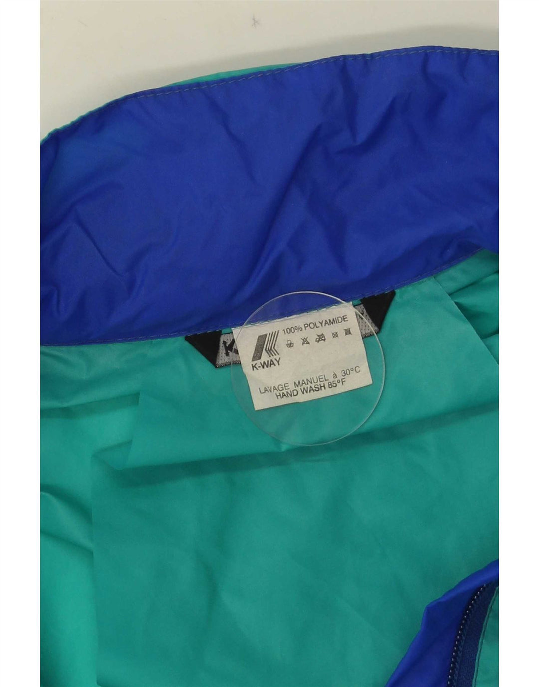 K-Way Veste de pluie à capuche pour homme UK 38 Vert moyen Colourblock Polyamide
