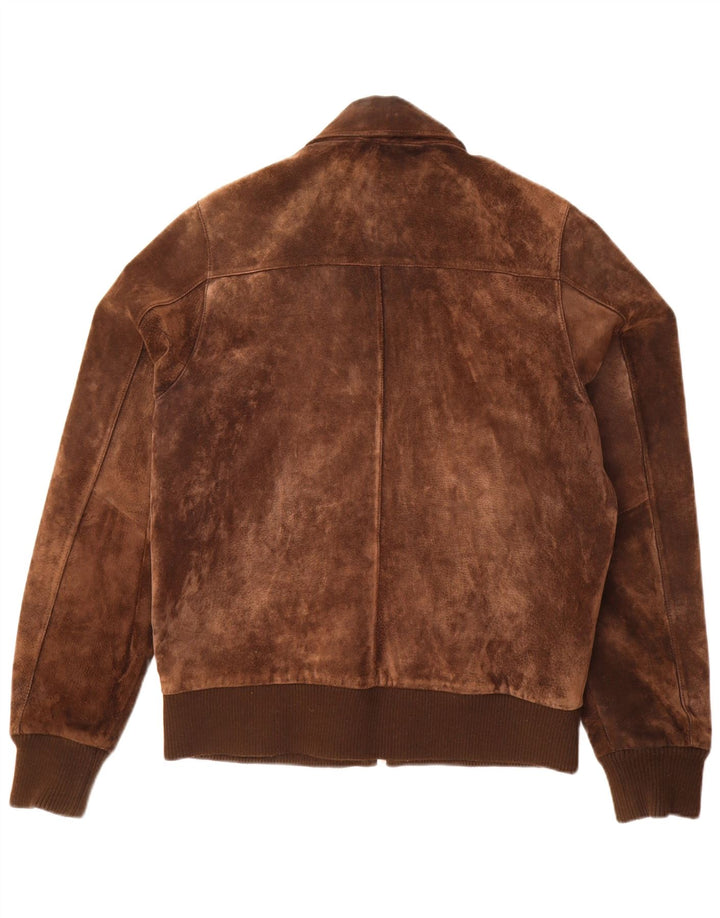 ELVINE Veste Bomber en Daim pour Homme UK 42 XL Cuir Marron
