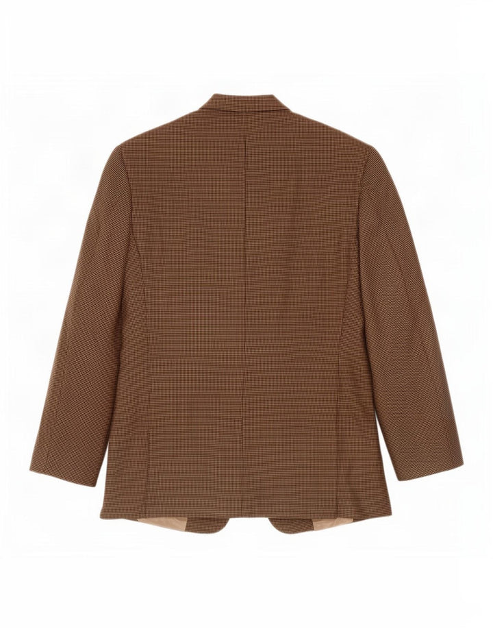 Burberry Veste blazer à 2 boutons pour homme UK 44 en laine pied-de-poule marron