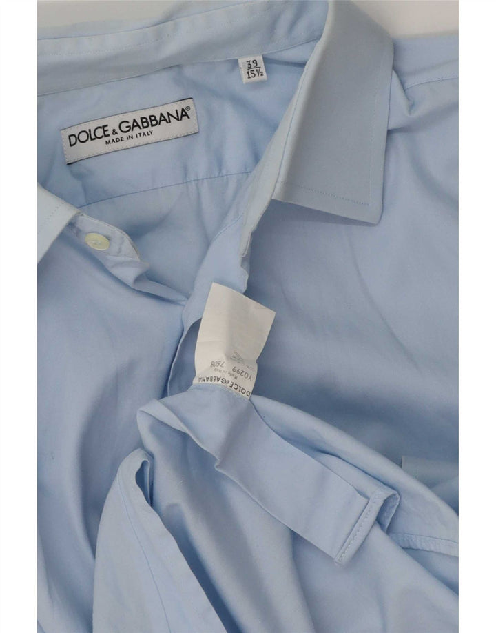 Dolce & Gabbana Chemise Homme Taille 39 15 1/2 Coton Bleu Moyen