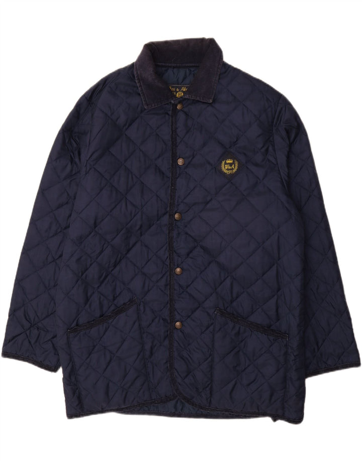 WILKES&AKERMAN Veste matelassée pour homme UK 40 Large Bleu Marine Polyamide