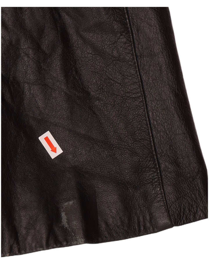 NOUVELLE COLLECTION Manteau en Cuir Femme IT 44 Cuir Noir Moyen