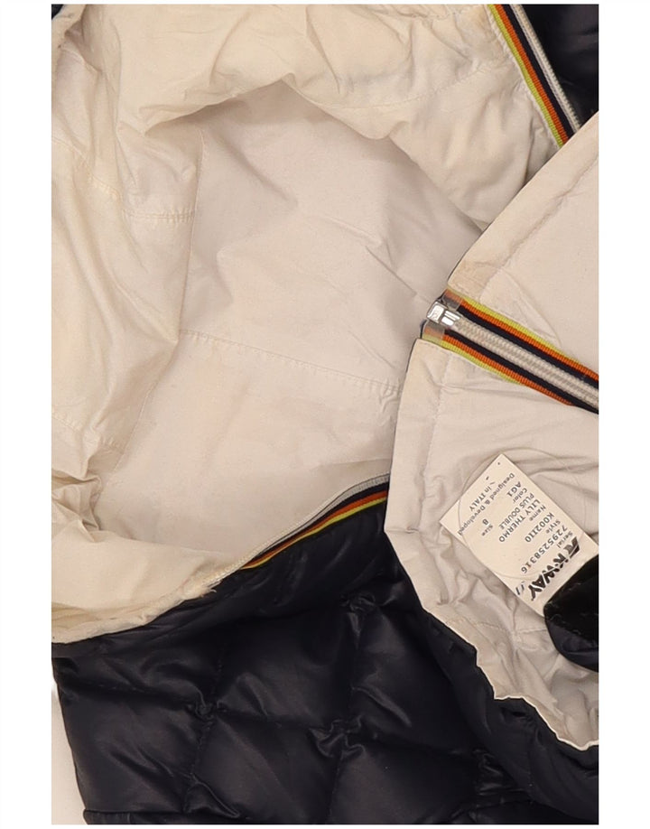 K-Way Veste matelassée à capuche fille 7-8 ans bleu marine