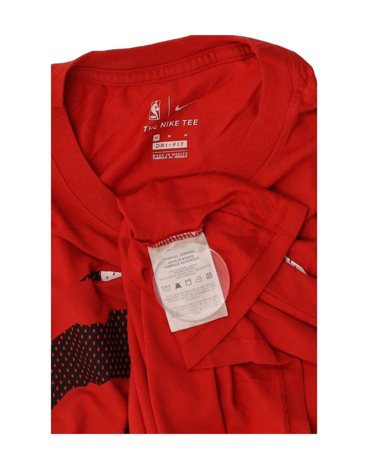Nike Homme Dri Fit Graphic T-Shirt Haut Rouge Moyen Coton