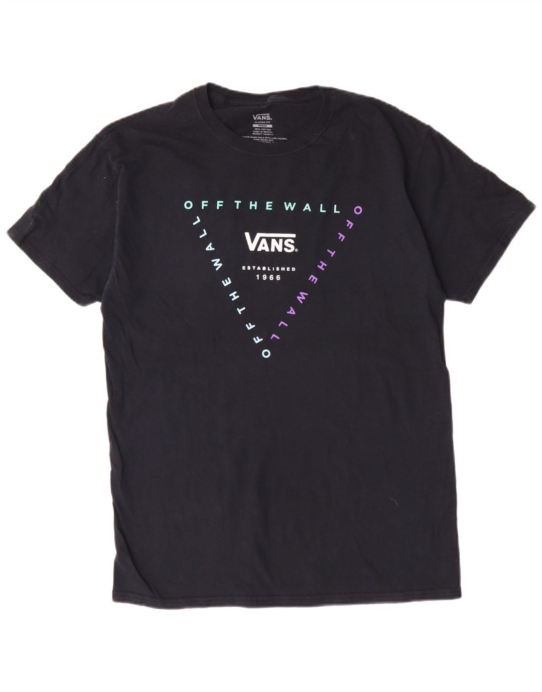 Vans T-shirt graphique coupe classique pour hommes, noir moyen, en coton classique