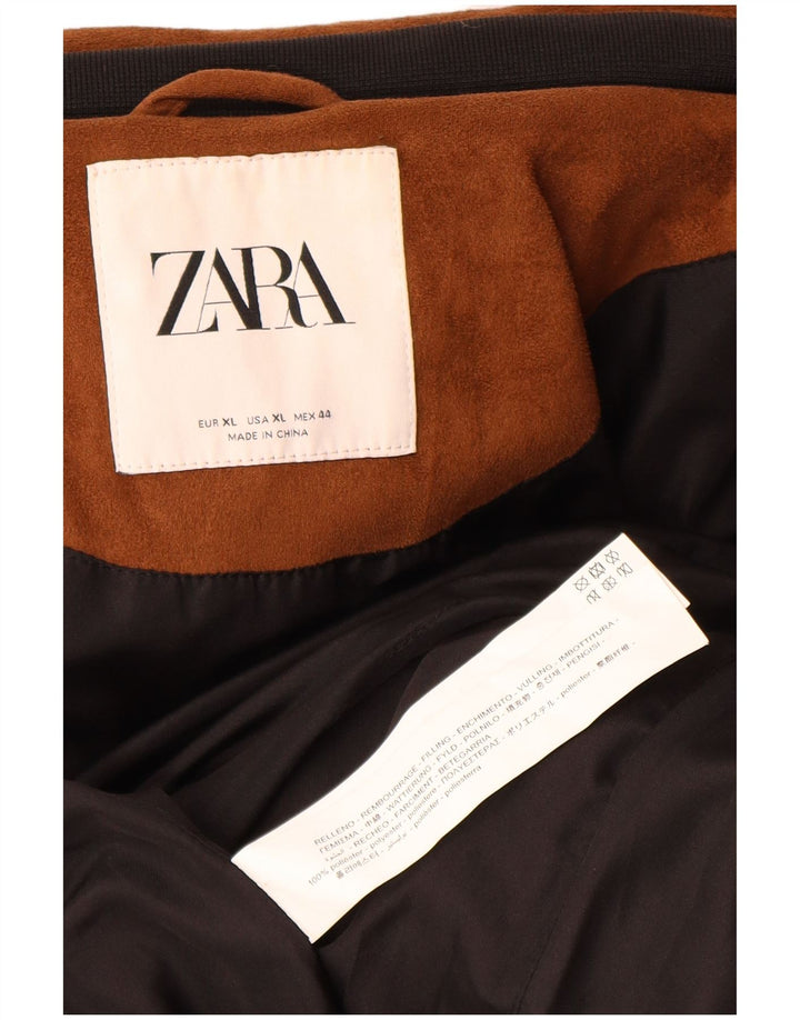 Zara Veste matelassée homme UK 42 XL Marron Polyester
