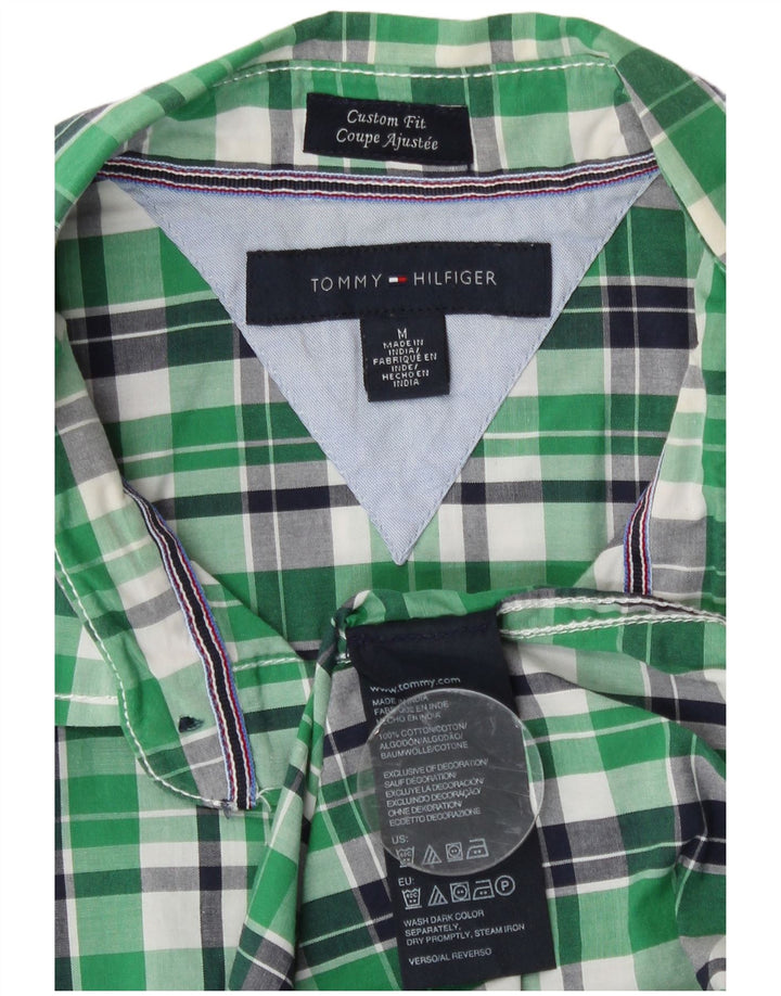 Tommy Hilfiger Chemise à manches courtes pour homme en coton à carreaux vert moyen
