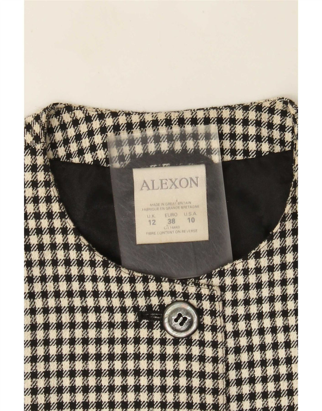 ALEXON Pardessus coupe ample pour femme UK 42 en polyester pied-de-poule noir moyen