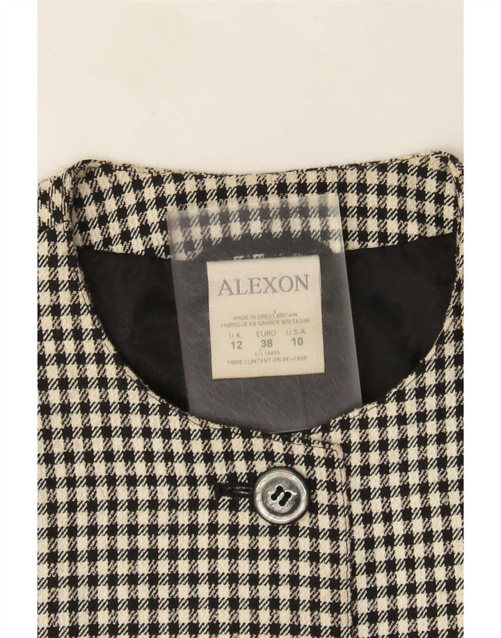 ALEXON Pardessus coupe ample pour femme UK 42 en polyester pied-de-poule noir moyen