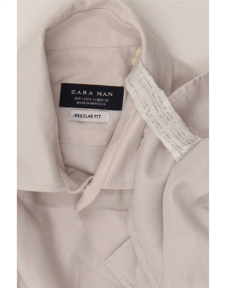 Zara Chemise Regular Fit Petit Gris Coton Homme