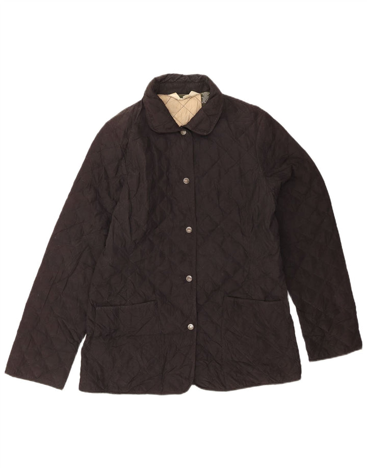 EDDIE BAUER Veste matelassée pour femme UK 12 Medium Noir Polyester