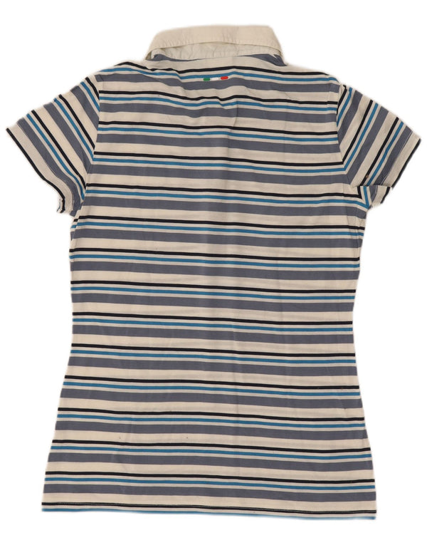 Fila Polo Femme UK 12 Bleu Moyen Rayé