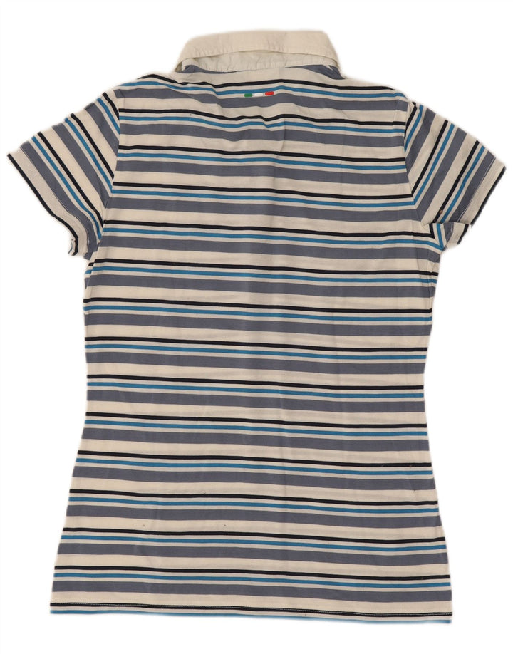 Fila Polo Femme UK 12 Bleu Moyen Rayé