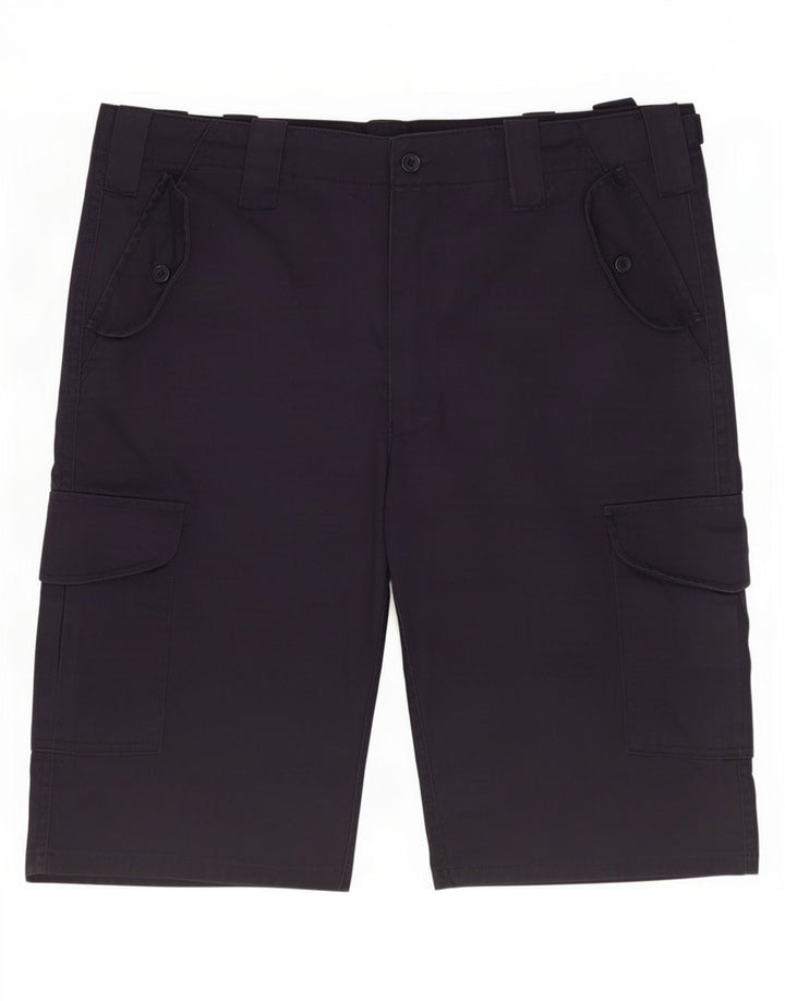 Short Cargo Vintage Homme Moyen W32 Bleu Marine Polyester
