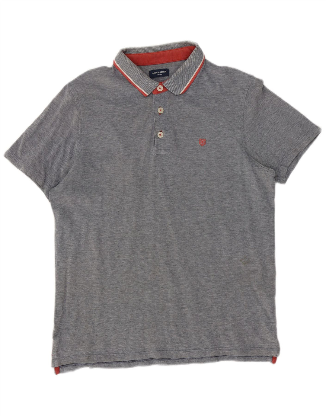 Jack & Jones Polo Homme Large Gris Moucheté Coton