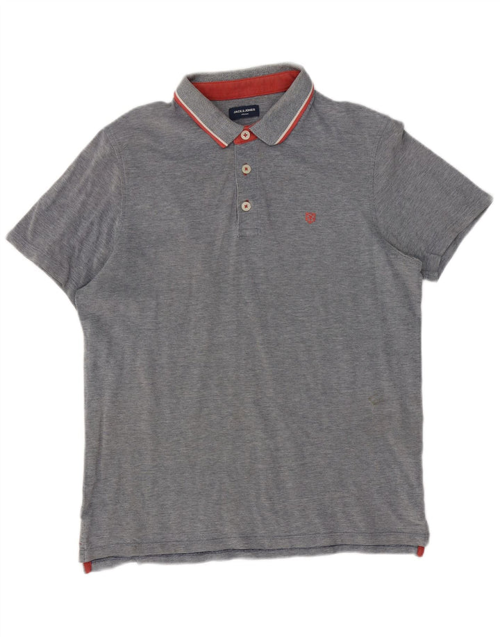 Jack & Jones Polo Homme Large Gris Moucheté Coton