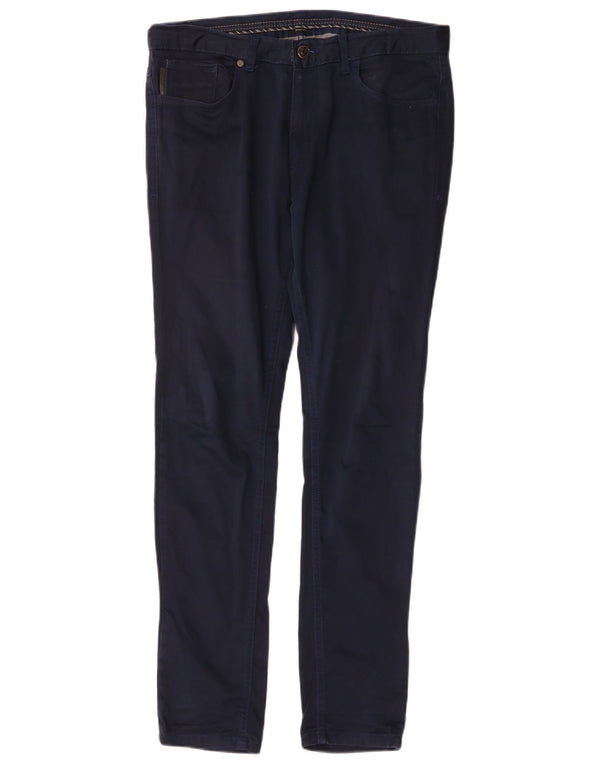 Zara Pantalon décontracté skinny pour homme EU 42 Large W32 L30 Bleu marine