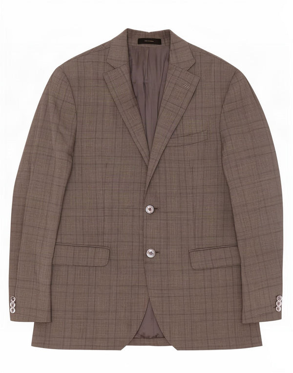 Massimo Dutti Veste Blazer 2 Boutons Homme EU 46 Petit Gris Pied-de-Poule Laine