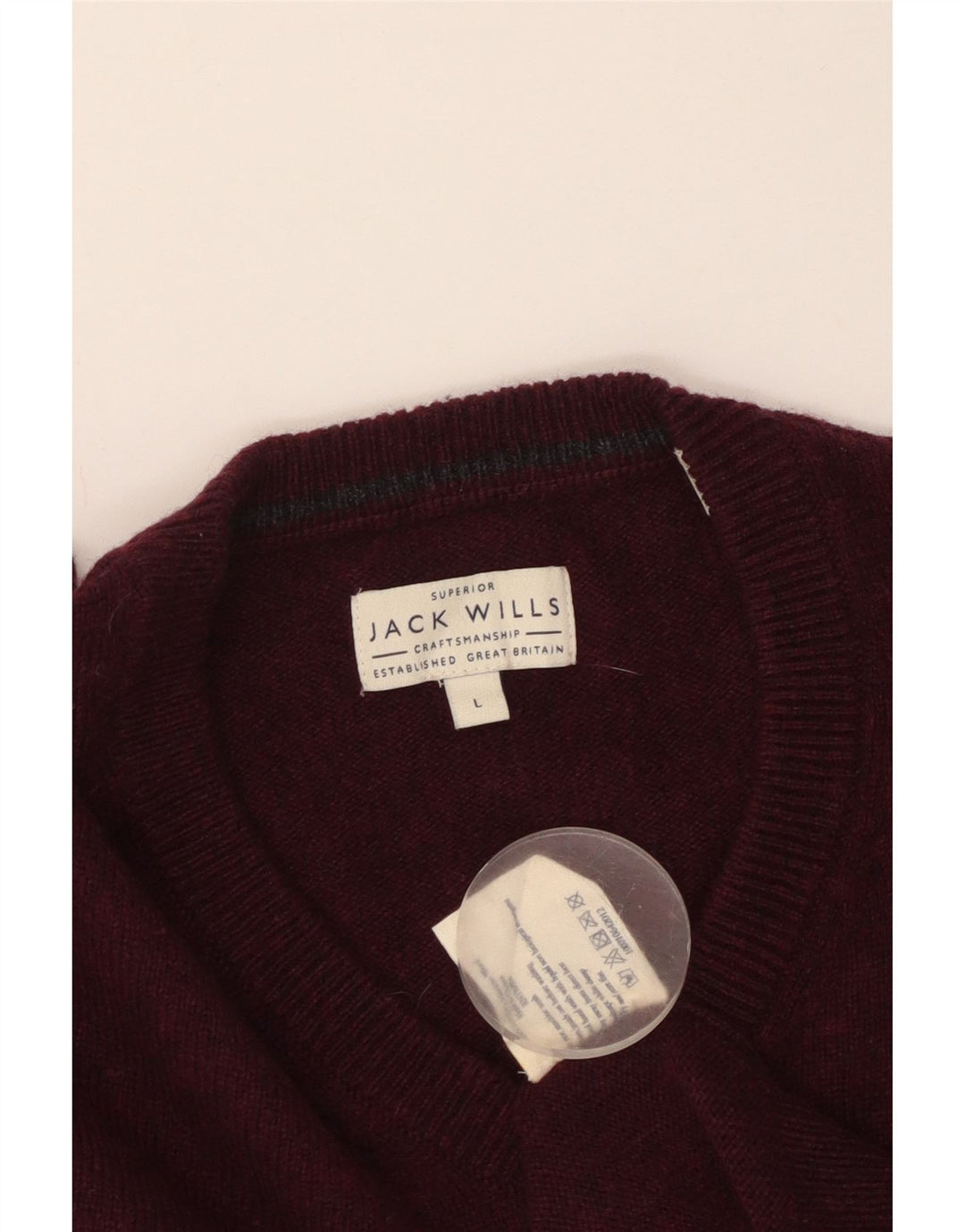 JACK WILLS Pull col en V pour homme en laine mérinos marron