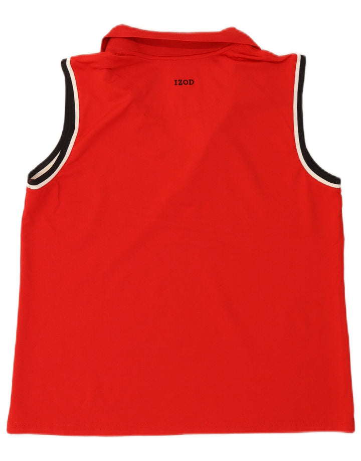 IZOD Polo sans manches Femme UK 18 XL Rouge Polyester