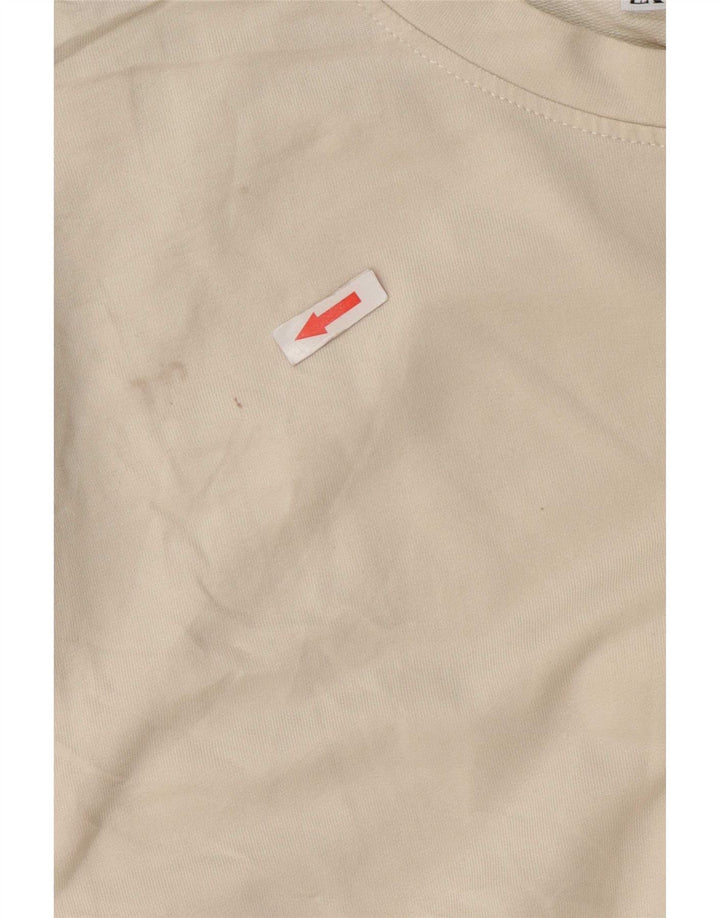 Zara Sweat-shirt surdimensionné graphique pour femme UK 14 Medium Blanc Floral
