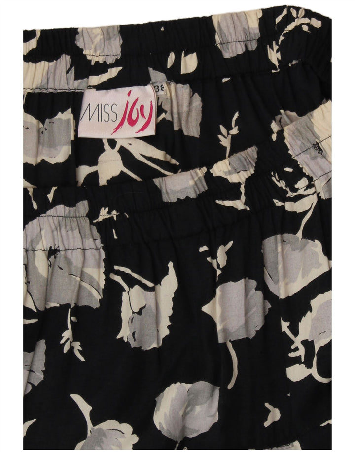 MISS JOY Jupe trapèze taille haute pour femme IT 38 XS W26 Viscose florale noire