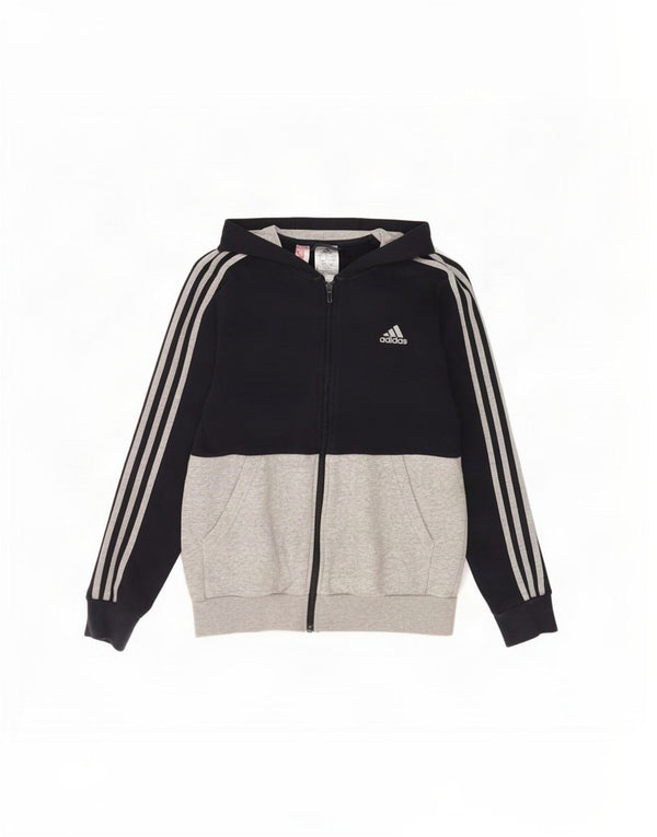 Adidas Pull à capuche zippé garçon 13-14 ans Gris Coton
