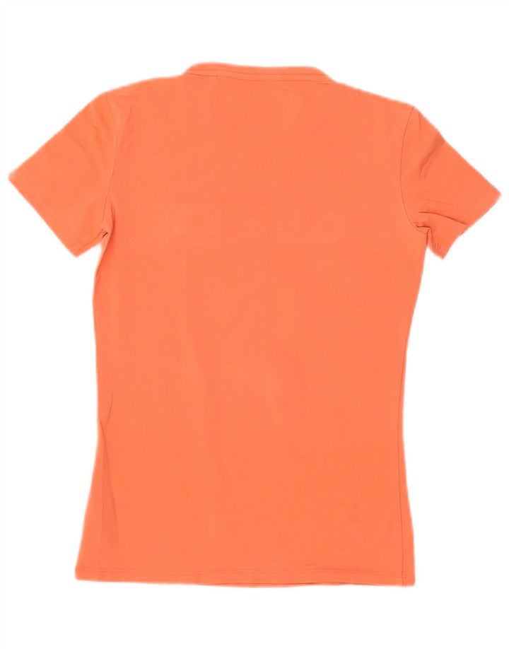 GUESS T-shirt graphique pour femme UK 6 XS Orange Coton