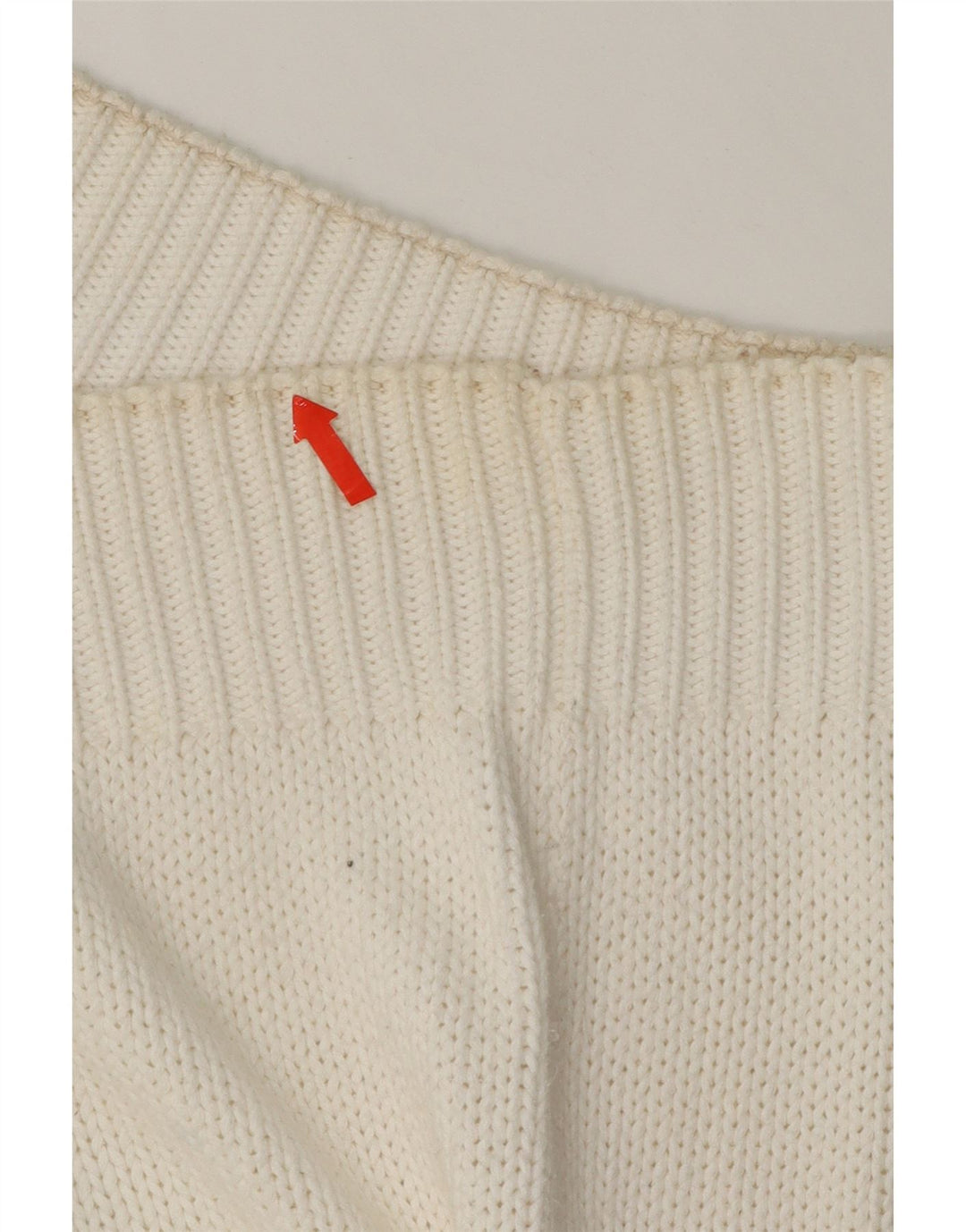 VINTAGE Womens Oversized V-Neck Jumper Sweater UK 8/10 Small White Vintage Vintage and Second-Hand Vintage from Messina Hembry 