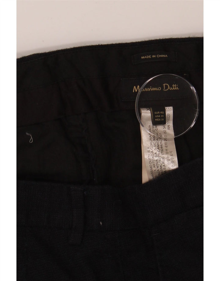 MASSIMO DUTTI Mens Straight Suit Trousers EU 40 Medium W31 L29 Navy Blue Vintage Massimo Dutti and Second-Hand Massimo Dutti from Messina Hembry 