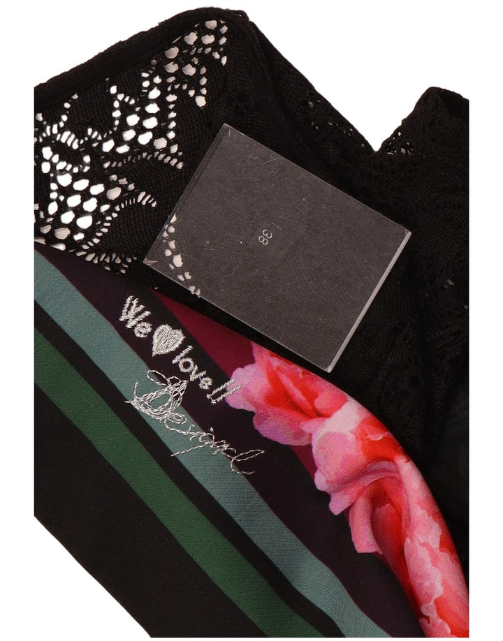 Desigual Robe fourreau graphique pour femme EU 38 Medium Noir Floral