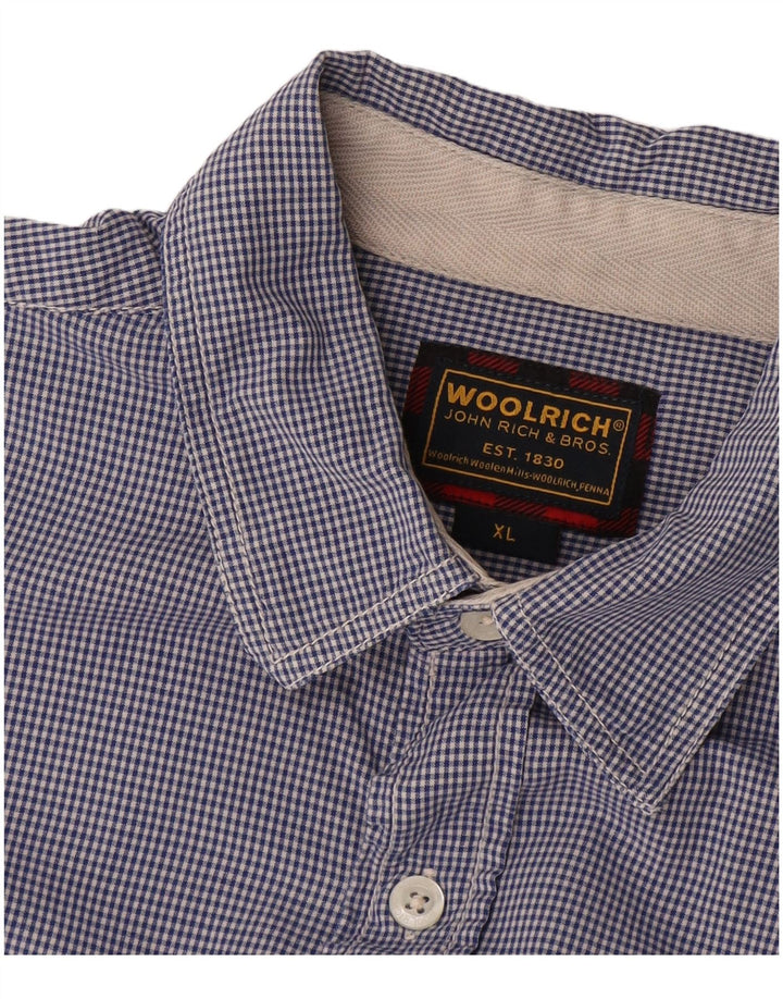 WOOLRICH Chemise à Manches Courtes Homme XL Bleu Marine Vichy