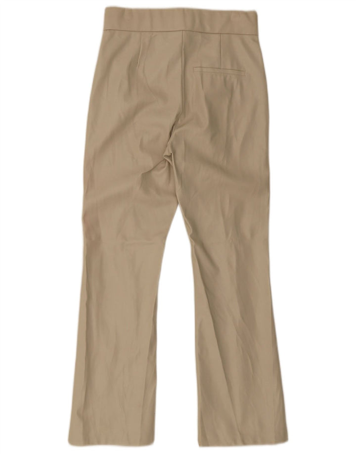 Pantalon décontracté droit femme Zara Petit W26 L26 Beige Polyester